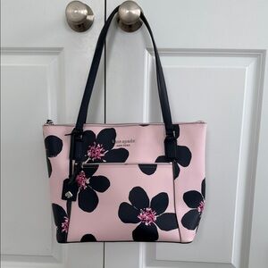 Kate Spade Black and Pink Floral Tote